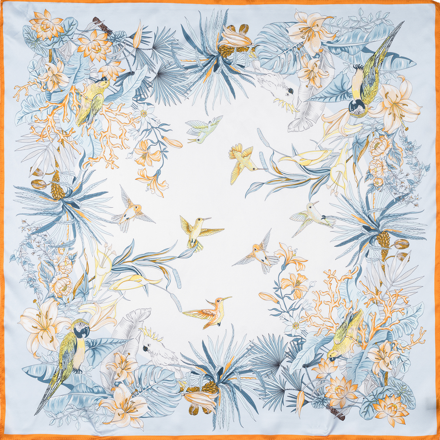 Шелковый платок с растительным принтом 6868 3999₽