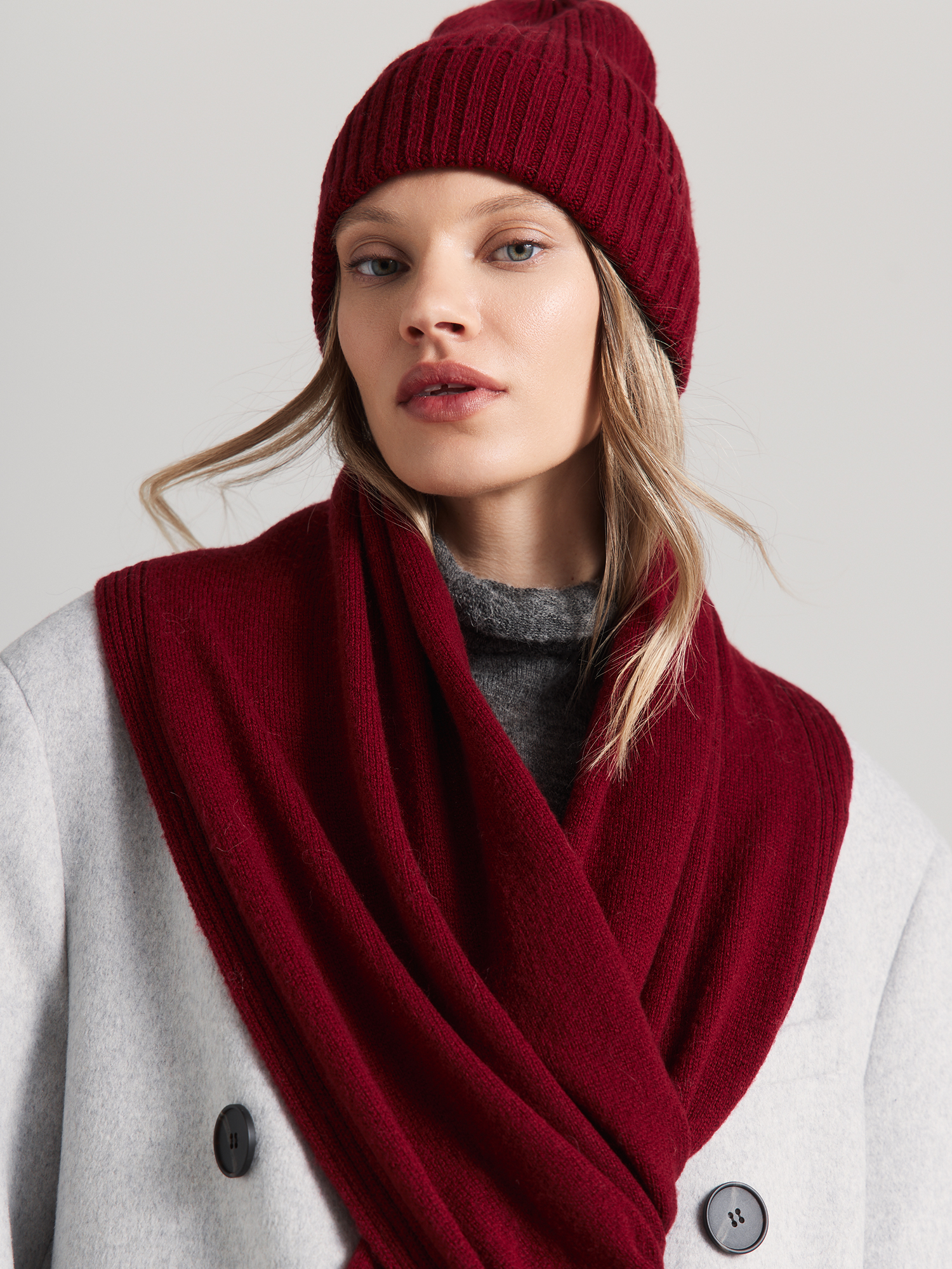 Шапка и шарф из шерсти мериноса шапка 54-56 шарф 17135 7999₽