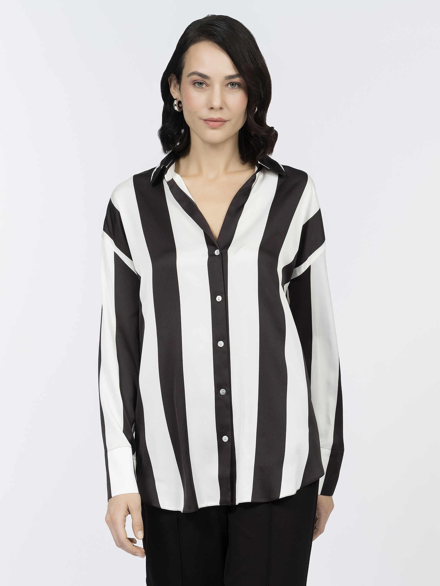 Рубашка в широкую полоску M(46)