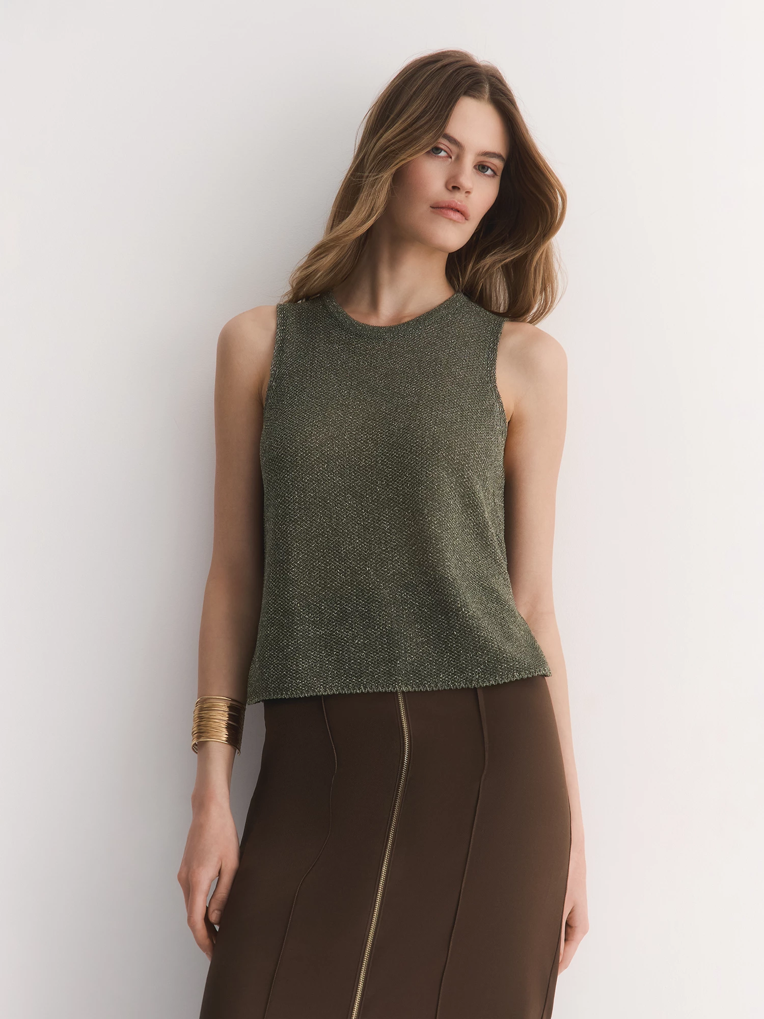 Прямой топ из хлопковой пряжи Elis арт. TP0169VP