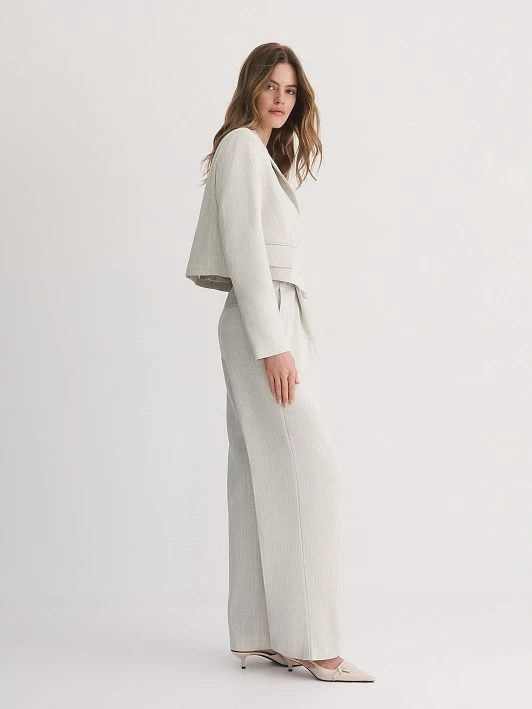 Прямые брюки с высокой посадкой из вискозной костюмной ткани Elis арт. TR0530