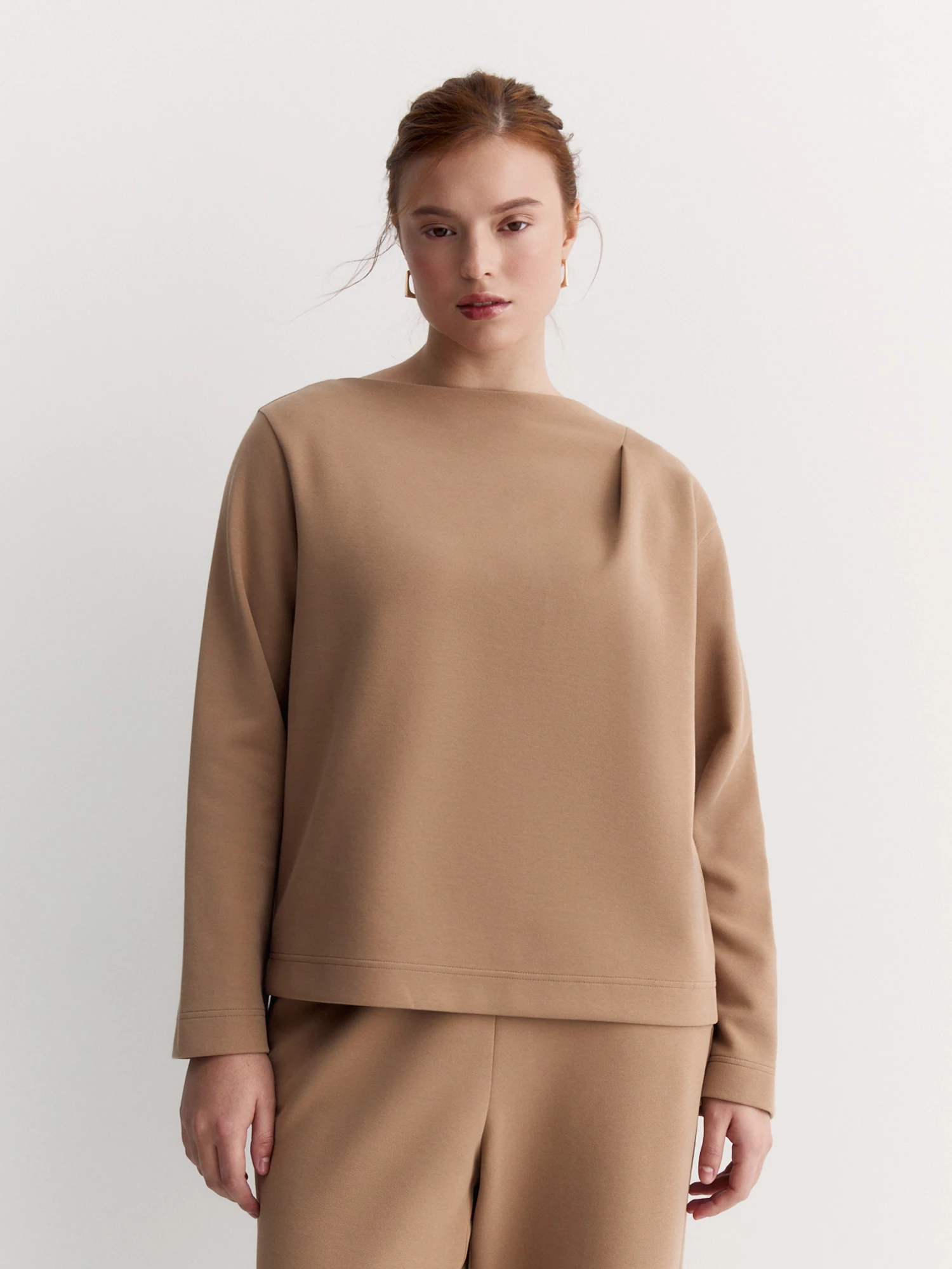 Асимметричная блуза из трикотажа пике Lalis арт. BL1761K