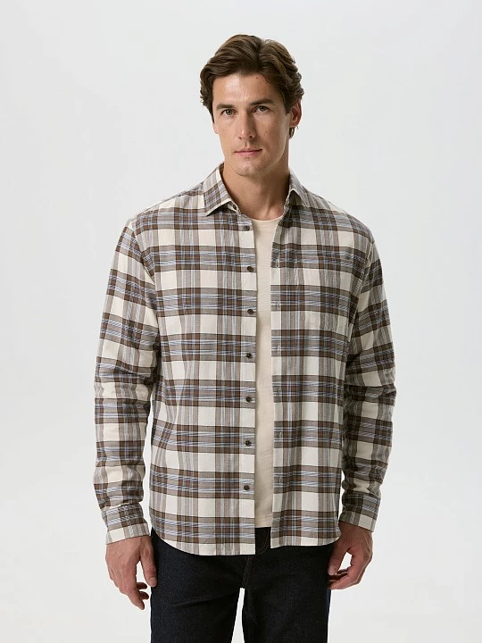 Клетчатая рубашка из хлопковой фланели 20line арт. IRU0134