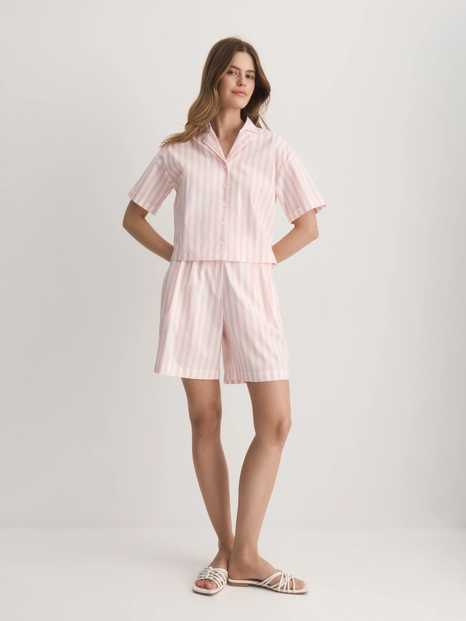 Шорты в полоску из хлопковой ткани Elis арт. SH00616P