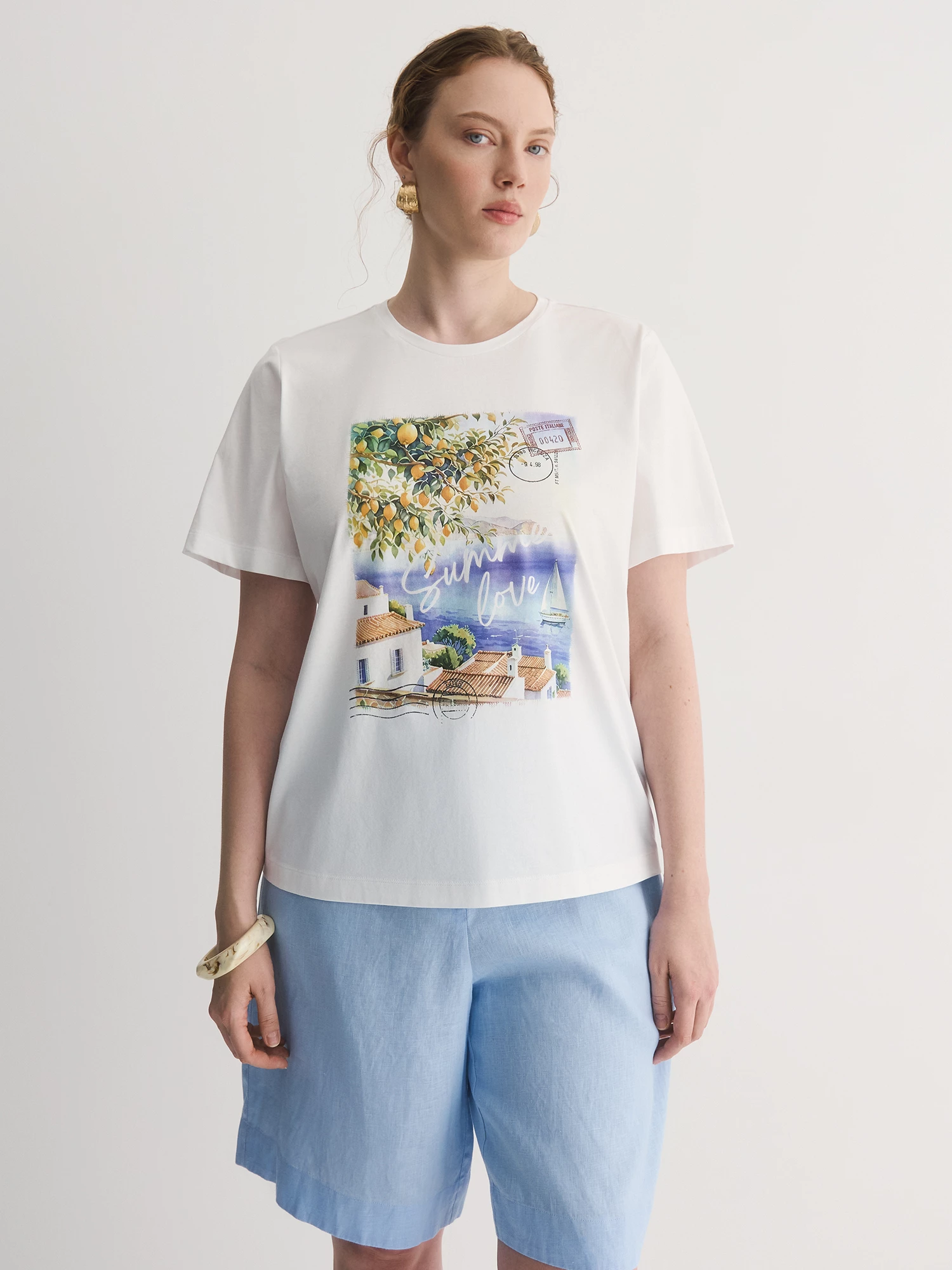 Футболка из хлопкового трикотажа с принтом Lalis арт. TS0125K6