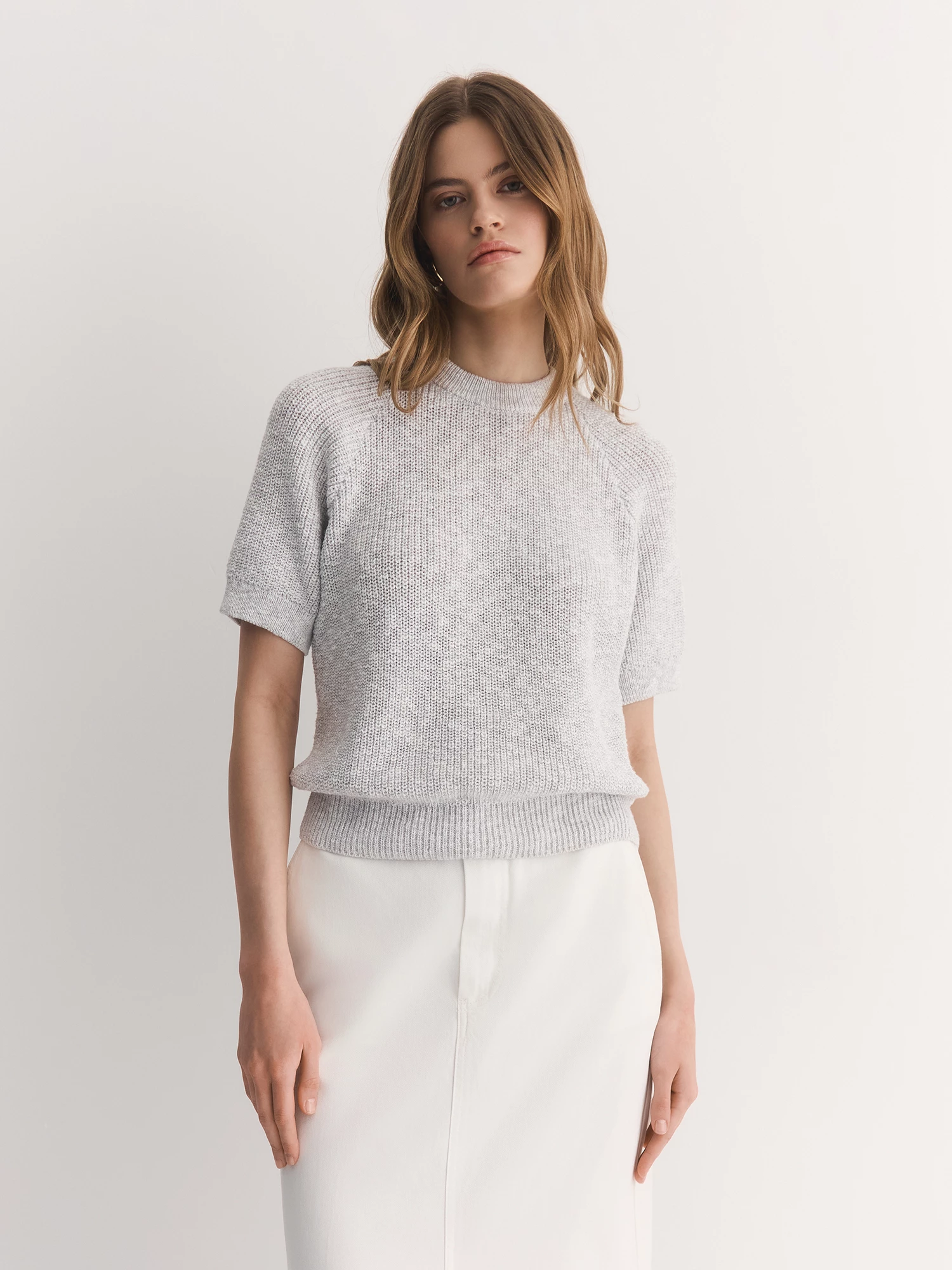 Джемпер с коротким рукавом из хлопковой пряжи Elis арт. JM0222V5P