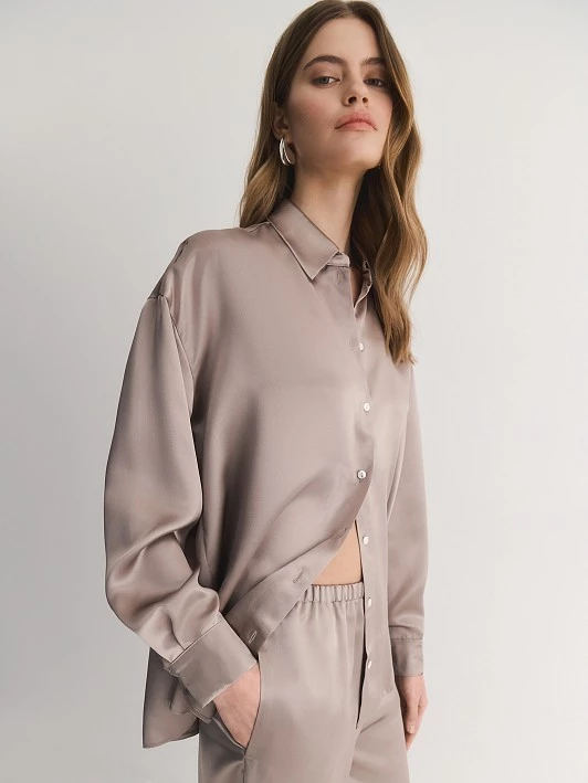 Блуза рубашечного кроя с атласным блеском Elis арт. BL152651