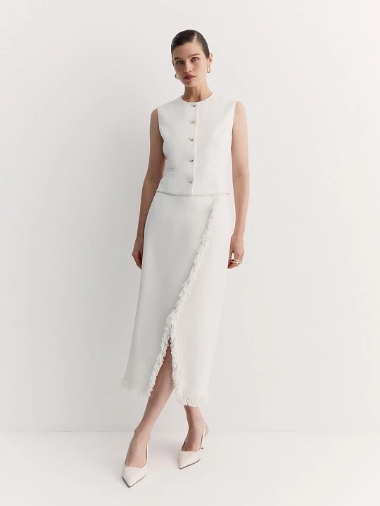 Белый закрытый жилет Elis арт. VS0049