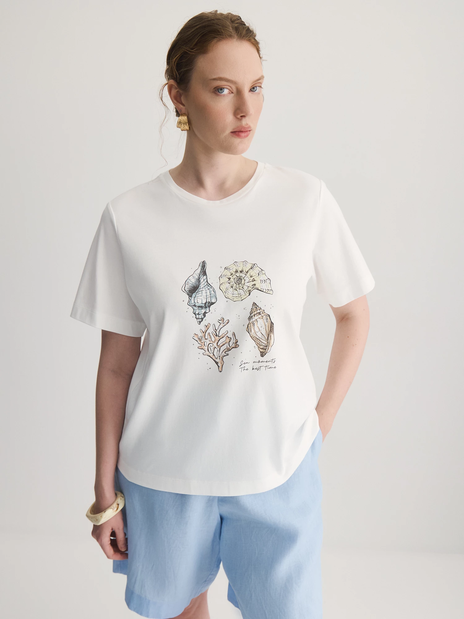 Футболка из хлопкового трикотажа с принтом Lalis арт. TS0125K5R