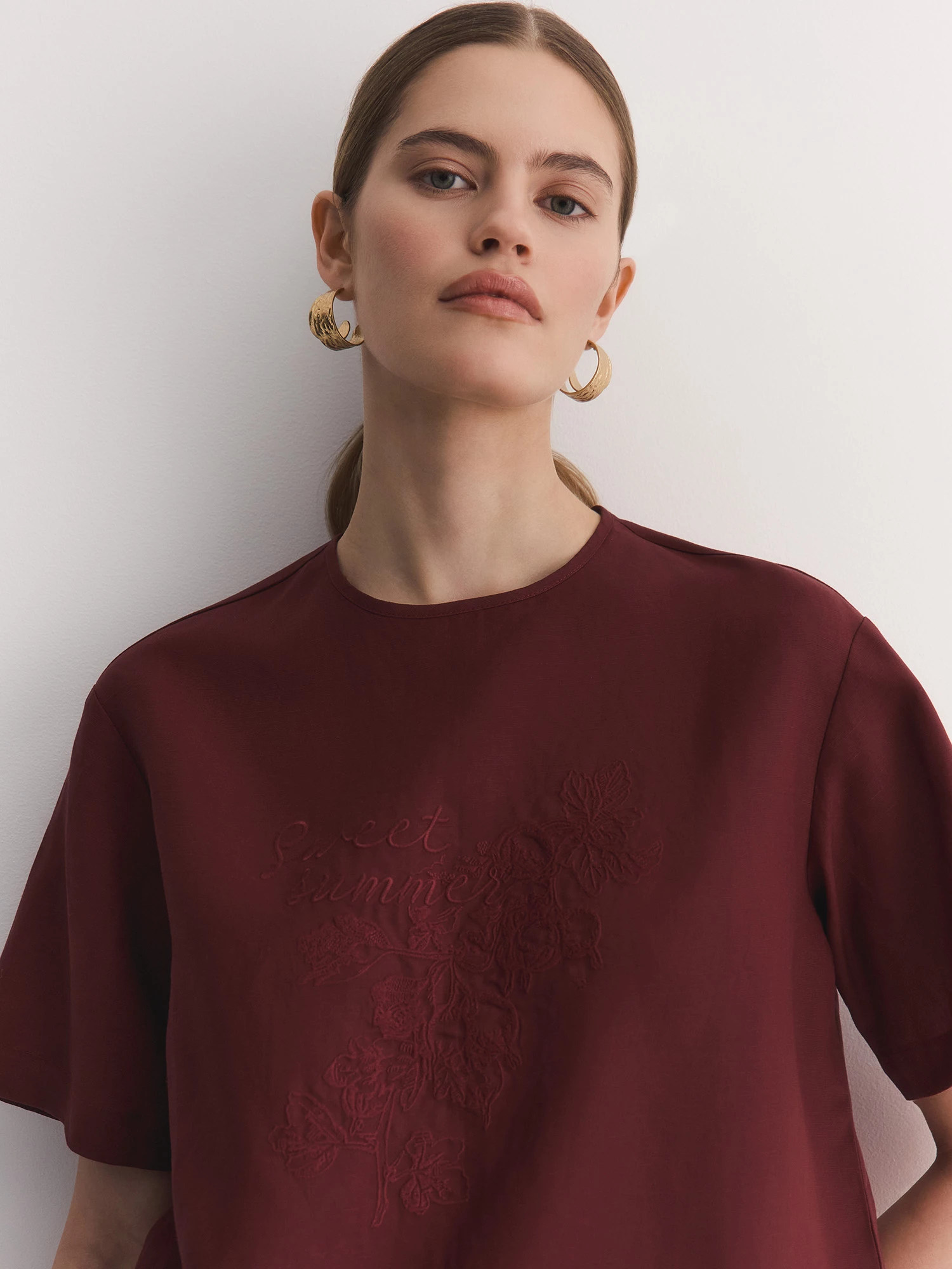 Блуза изо льна и лиоцелла с вышивкой Elis арт. BL1854Y1