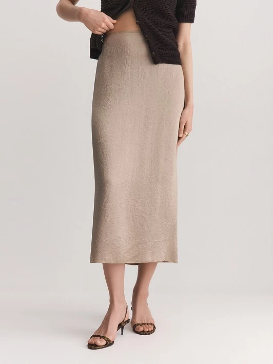 Юбка из ткани с атласным блеском и жатым эффектом Elis арт. SK0523