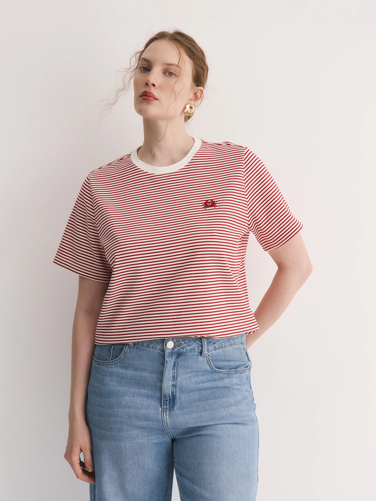 Хлопковая футболка в морском стиле Lalis арт. TS0199K1R