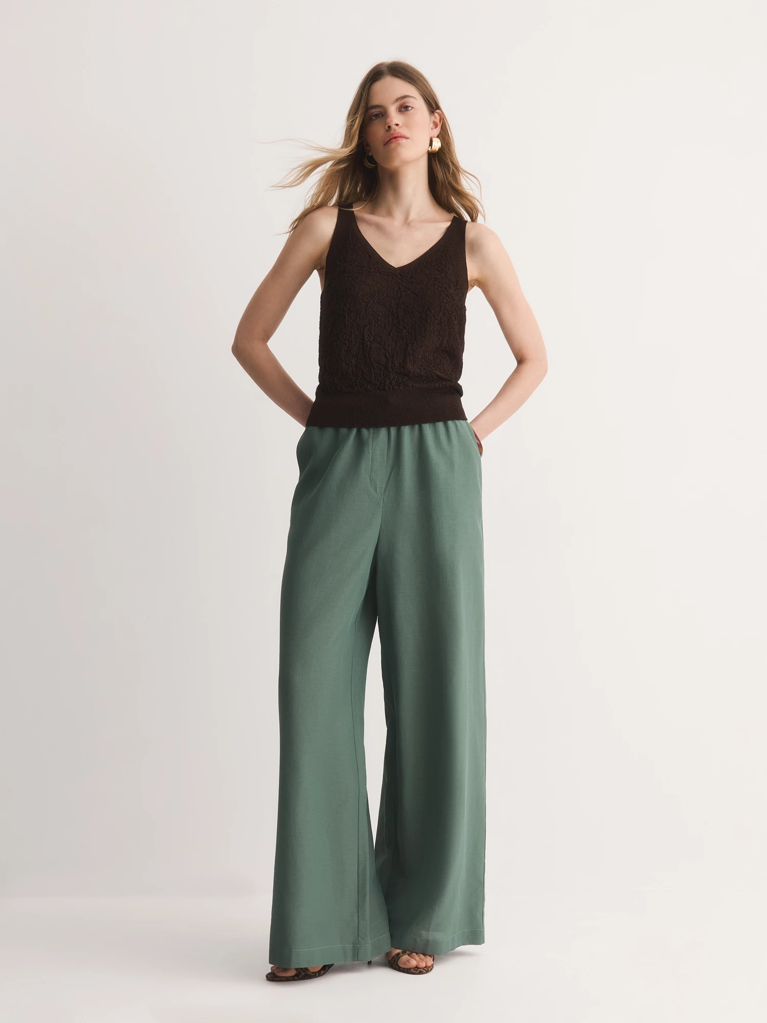 Брюки на резинке из вискозы и хлопка Elis арт. TR0773