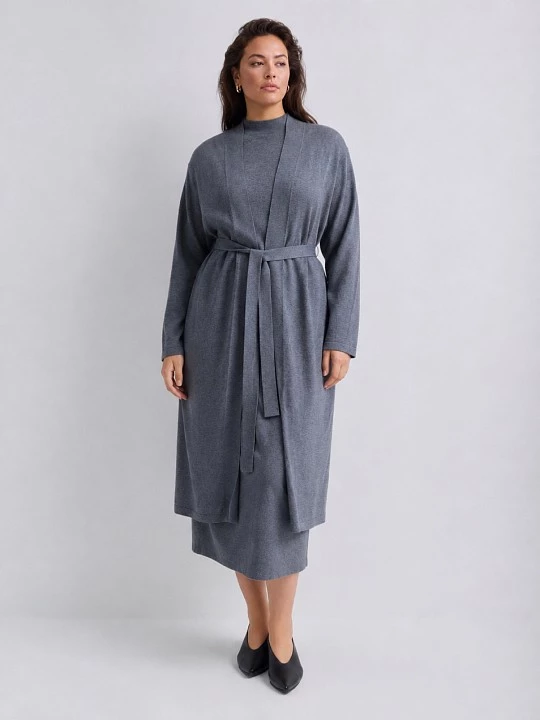 Длинный кардиган из шерсти мериноса и хлопка Lalis арт. CG0048V5