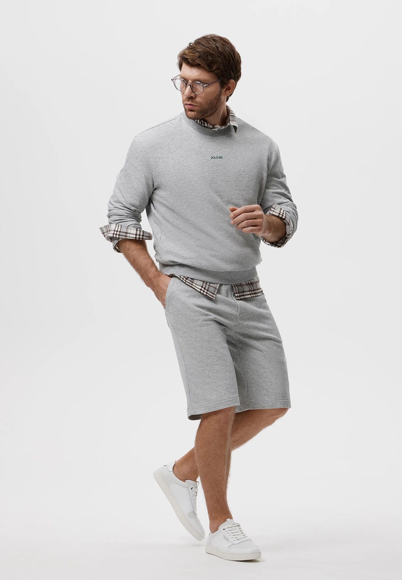 Шорты из хлопкового трикотажа с брендированным принтом 20line арт. ISS0001K