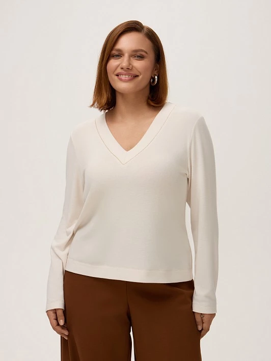 Блуза с V-вырезом из фактурного трикотажа Lalis арт. BL1632K51
