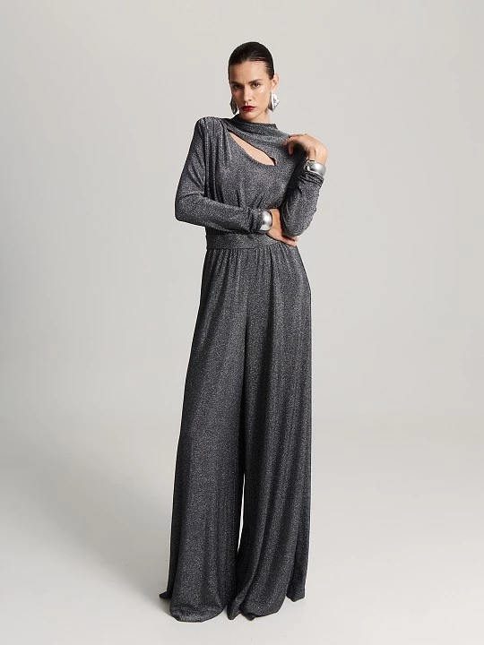 Комбинезон с длинным рукавом из сияющего трикотажа Elis арт. OV0029K