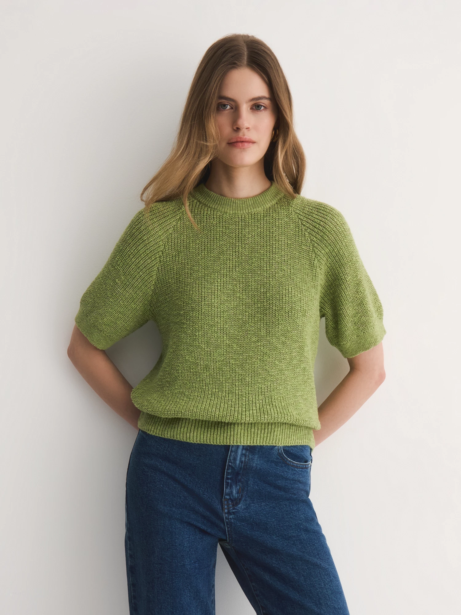 Джемпер с коротким рукавом из хлопковой пряжи Elis арт. JM0222V5P