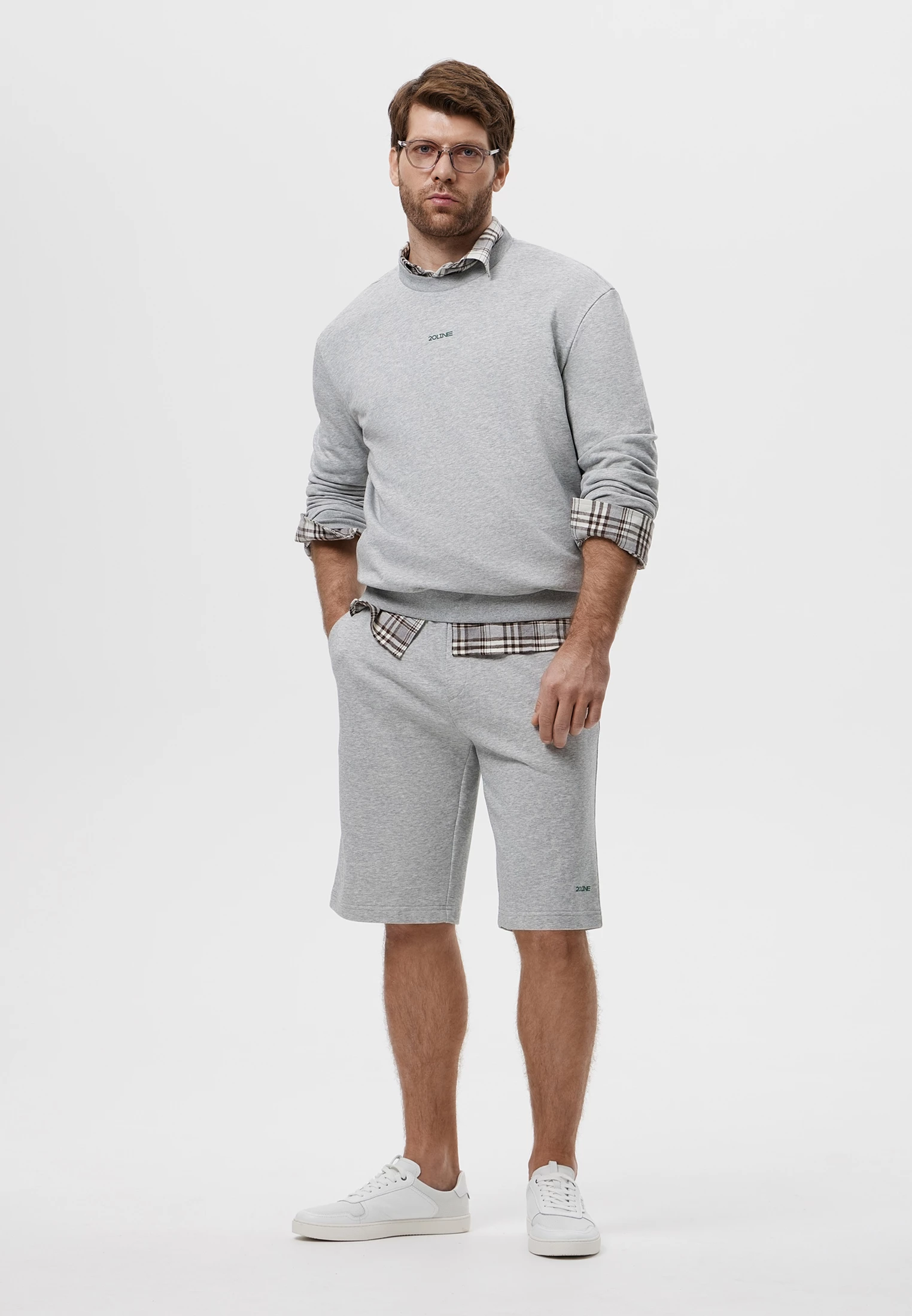 Шорты из хлопкового трикотажа с брендированным принтом 20line арт. ISS0001K