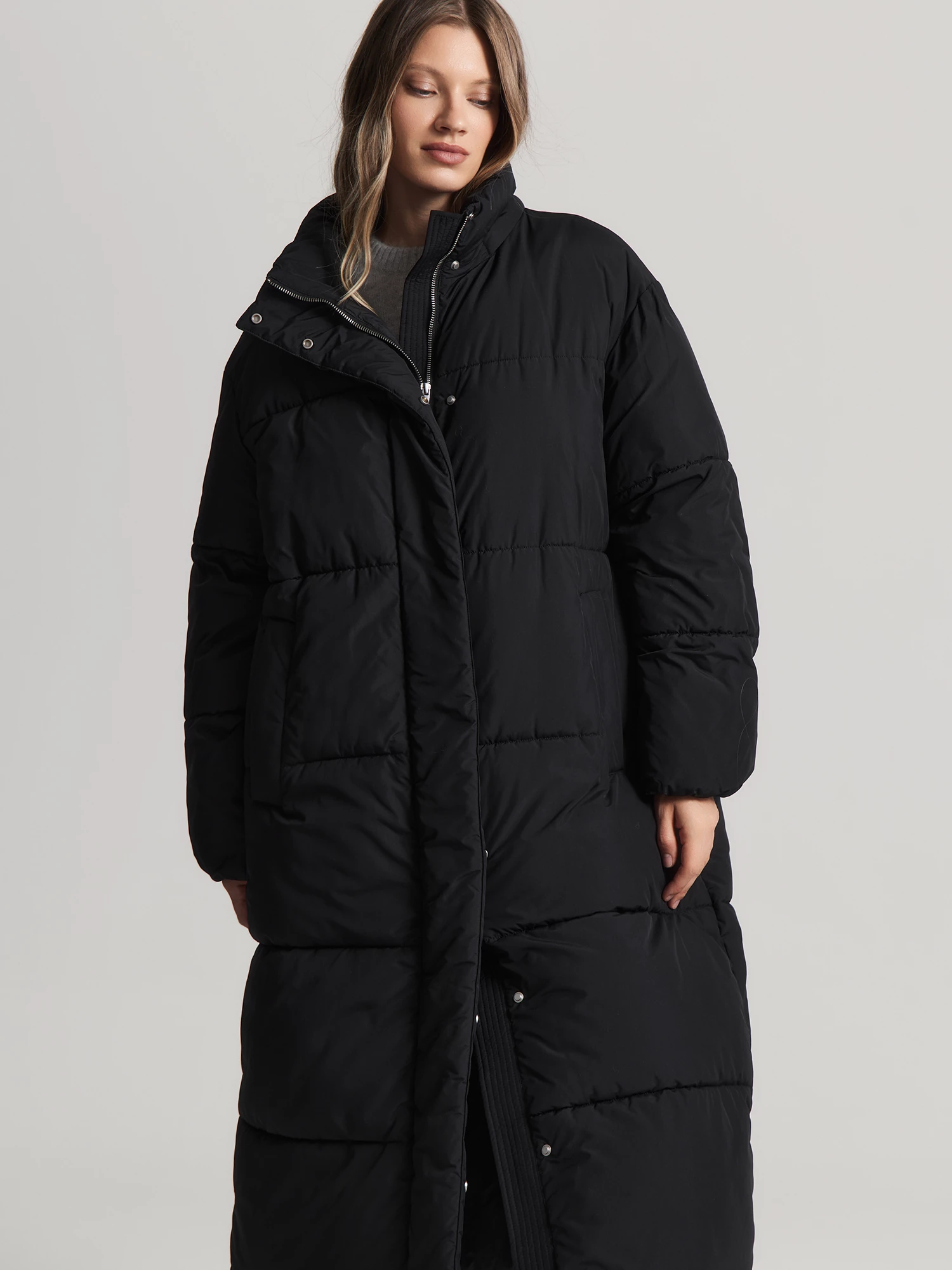 Длинный теплый пуховик с капюшоном на молнии Elis арт. PH0067BY1