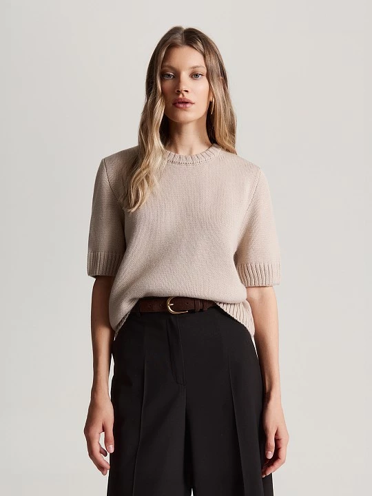 Вязаный джемпер с коротким рукавом из шерсти мериноса Elis арт. JM0101V6