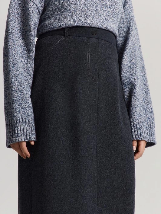 Прямая юбка из меланжевого трикотажа Lalis арт. SK0586K