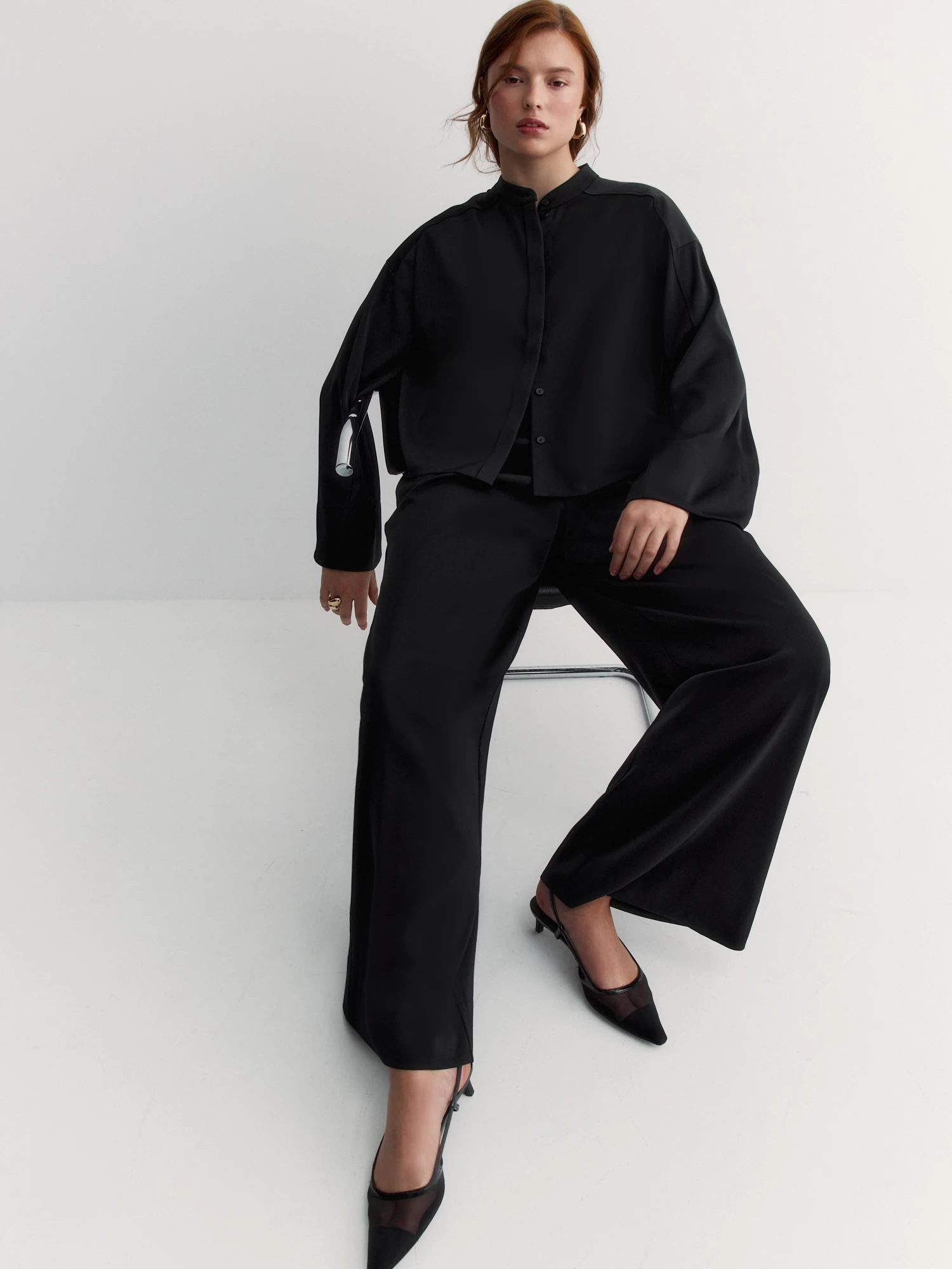 Прямые брюки с атласным блеском Lalis арт. TR0742