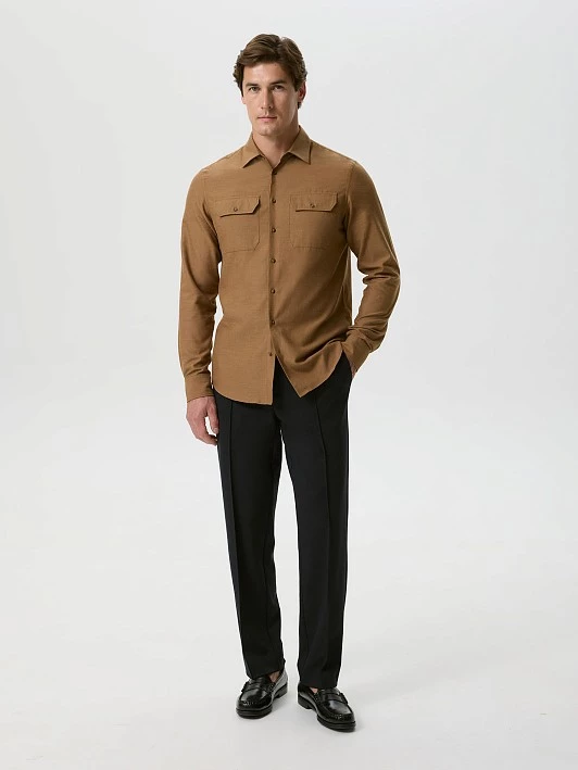 Рубашка из смесовой ткани с накладными карманами 20line арт. IRU0127