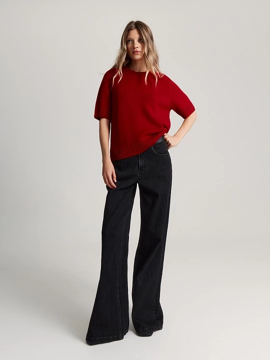 Вязаный джемпер с коротким рукавом из шерсти мериноса Elis арт. JM0101V6