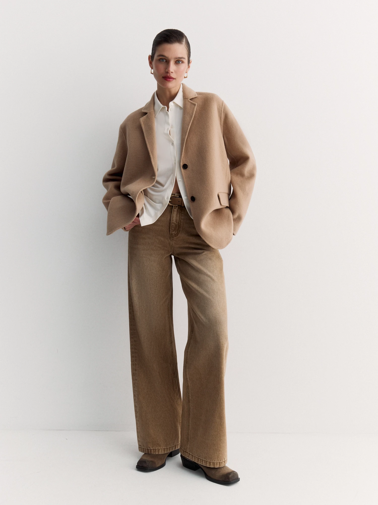 Легкое пальто-пиджак из шерстяной ткани Elis арт. PS0021Y1