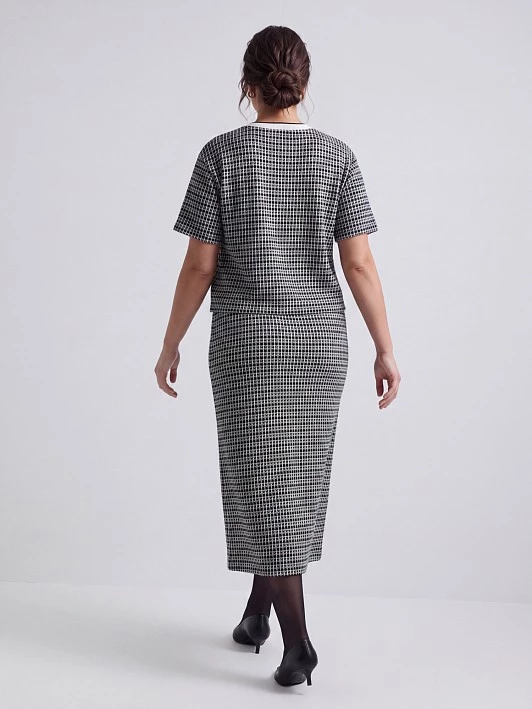 Блуза с коротким рукавом из жаккардовой ткани Lalis арт. BL2069K