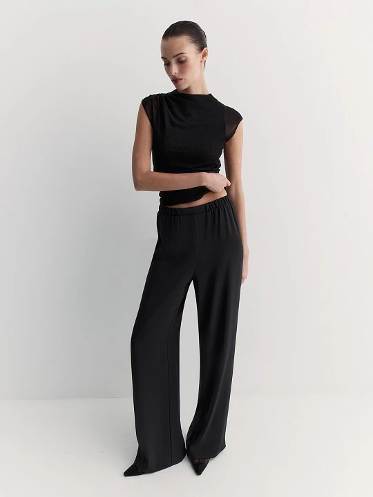 Струящиеся черные брюки Elis арт. TR0532