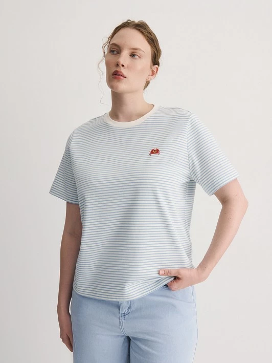 Хлопковая футболка в морском стиле Lalis арт. TS0199KR