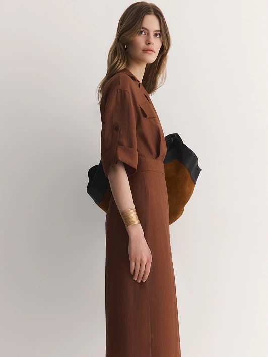 Платье на запах изо льна и вискозы Elis арт. DR0869