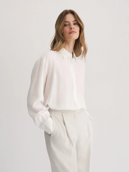 Блуза изо льна и вискозы с вышивкой пайетками Elis арт. BL15281