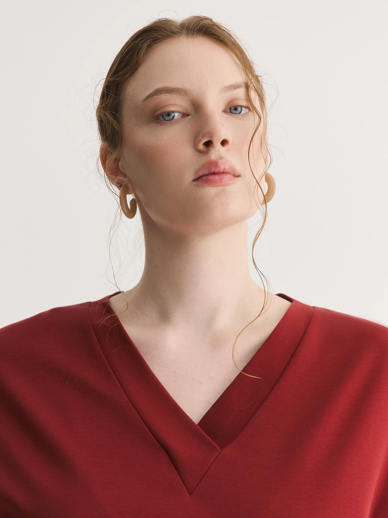 Футболка из мерсеризованного хлопка с V-вырезом Lalis арт. TS0111K5R