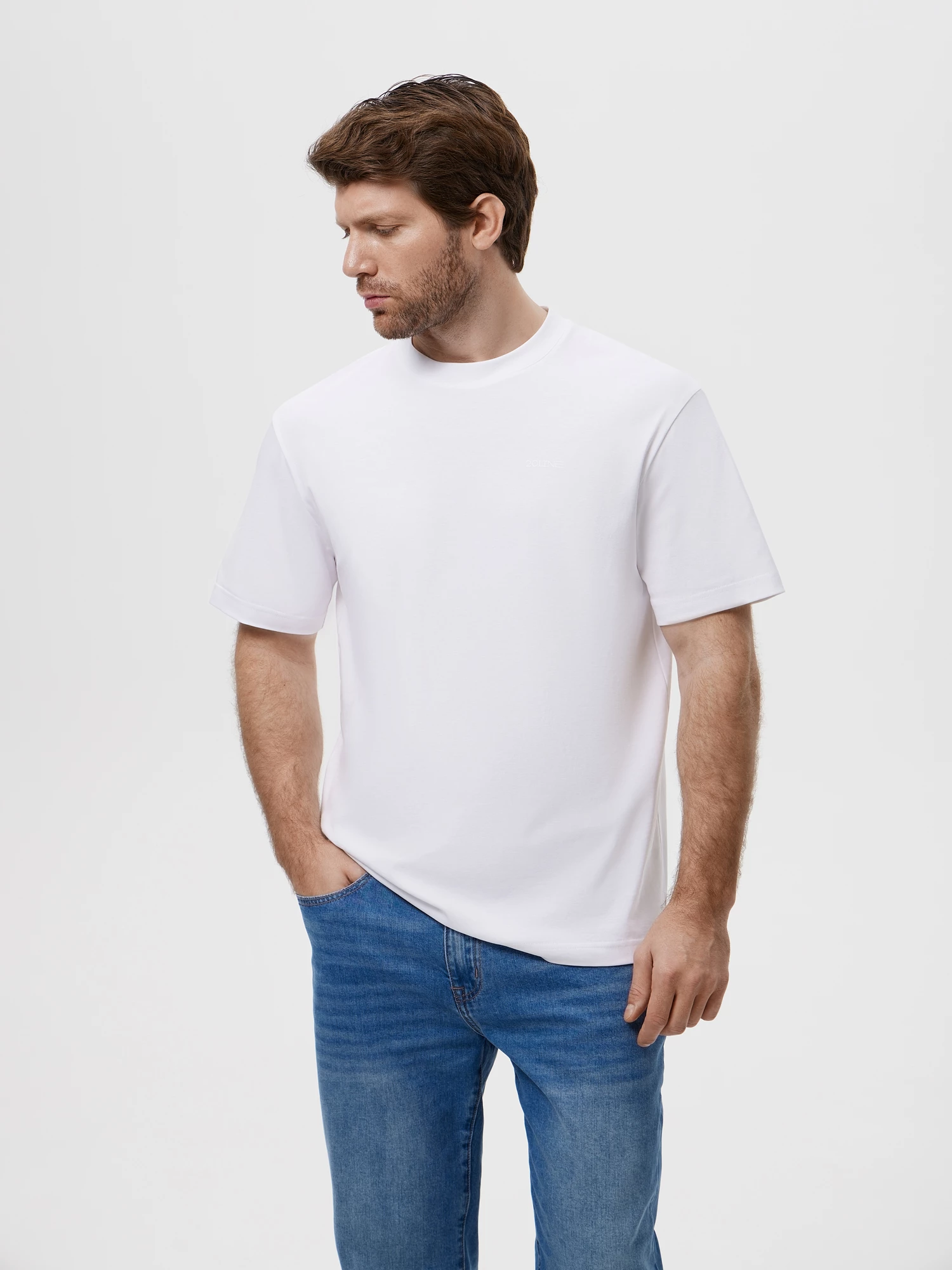 Футболка прямого кроя из мерсеризованного хлопка 20line арт. ITS0093K8N