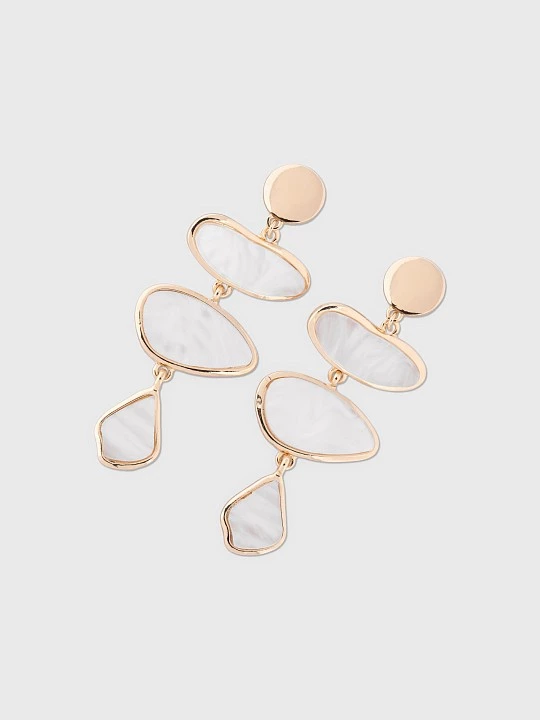 Золотистые серьги с инкрустацией из смолы Elis арт. EA0295