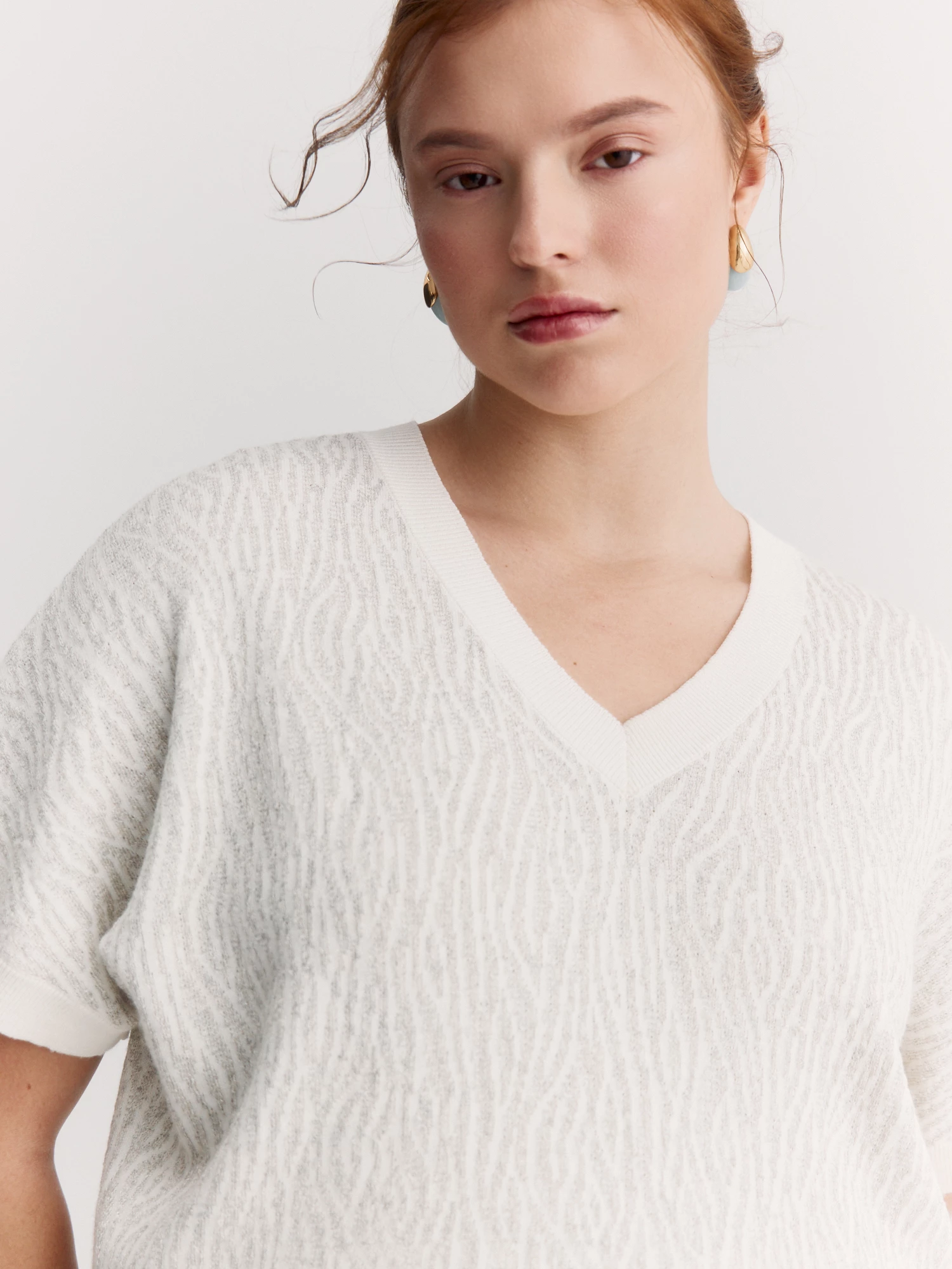 Джемпер с коротким рукавом из вискозной пряжи Lalis арт. JM0293V