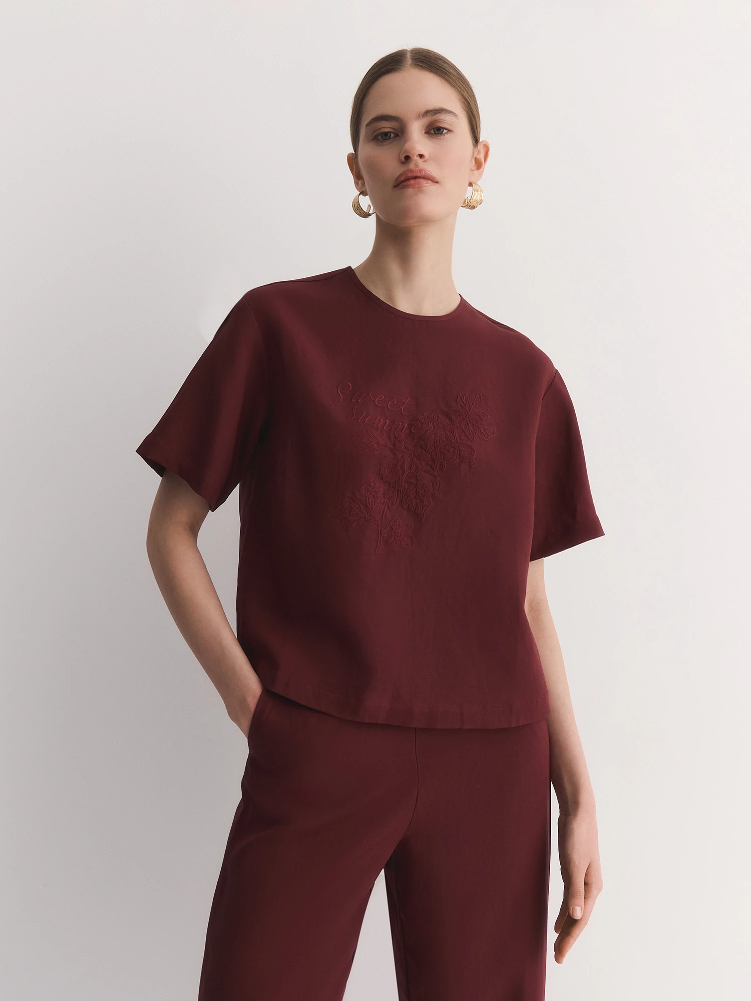 Блуза изо льна и лиоцелла с вышивкой Elis арт. BL1854Y1