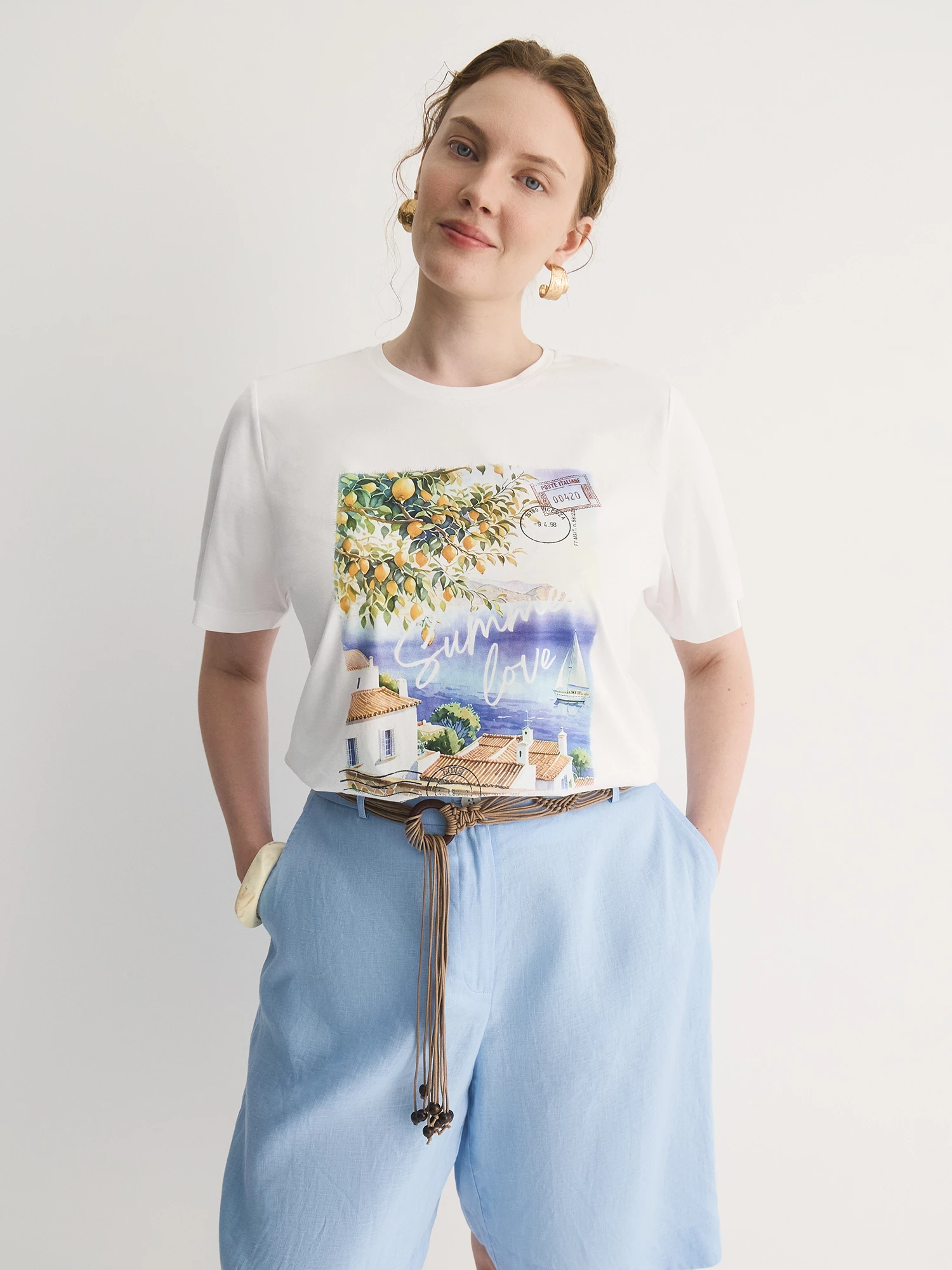 Футболка из хлопкового трикотажа с принтом Lalis арт. TS0125K6