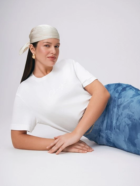 Футболка из мерсеризованного хлопка с лого-принтом Lalis арт. TS0112K