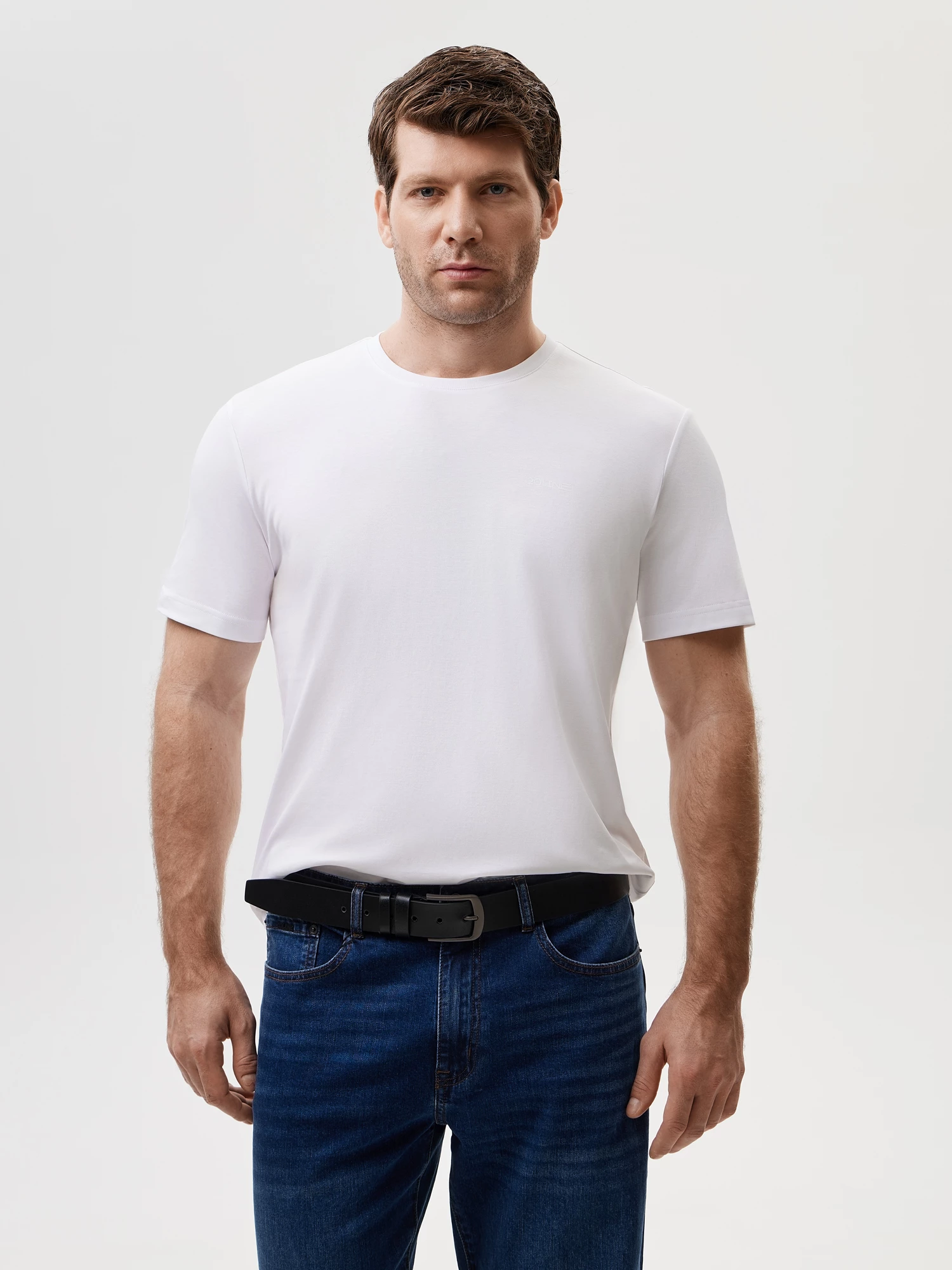 Приталенная футболка из мерсеризованного хлопка 20line арт. ITS0105KN