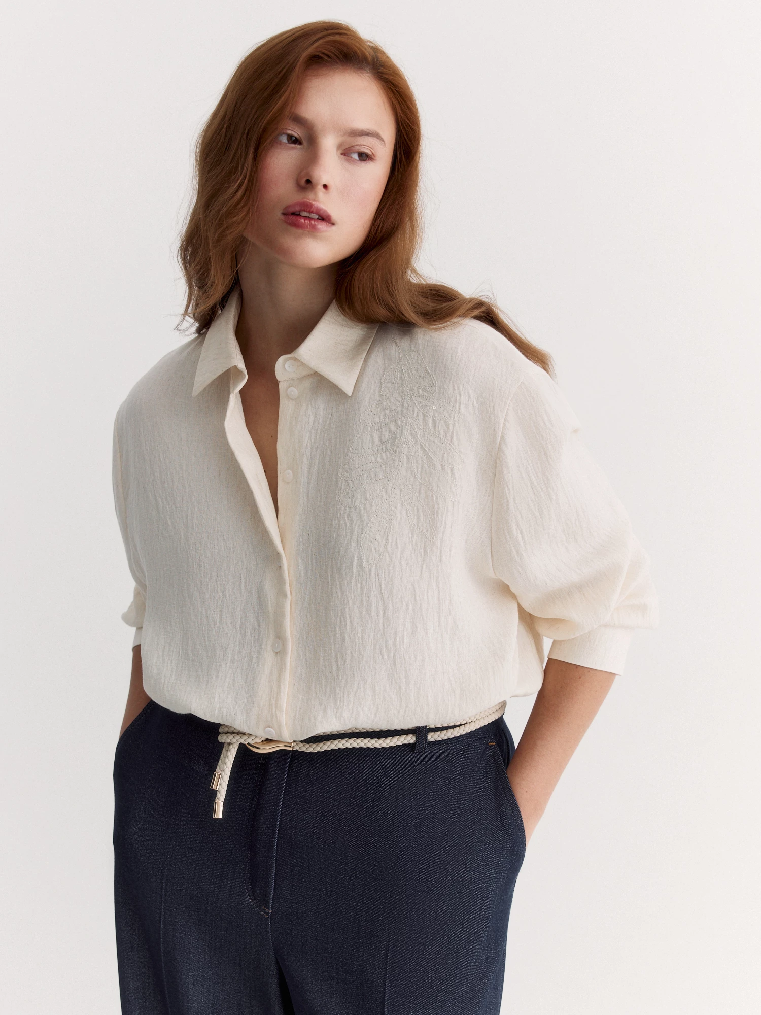 Блузка прямого силуэта Lalis арт. BL18355P