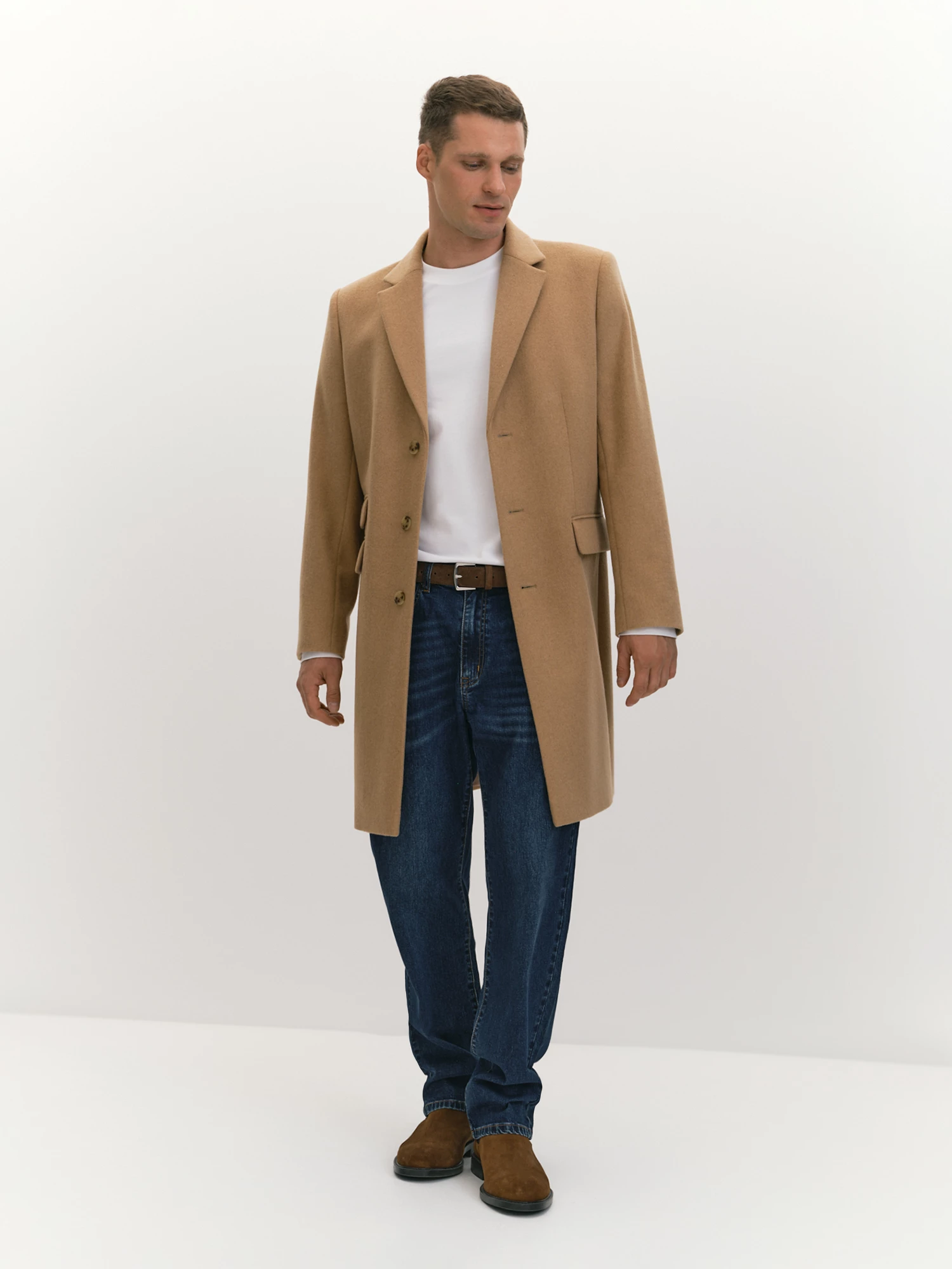 Классическое шерстяное пальто прямого силуэта 20line арт. IPD0018