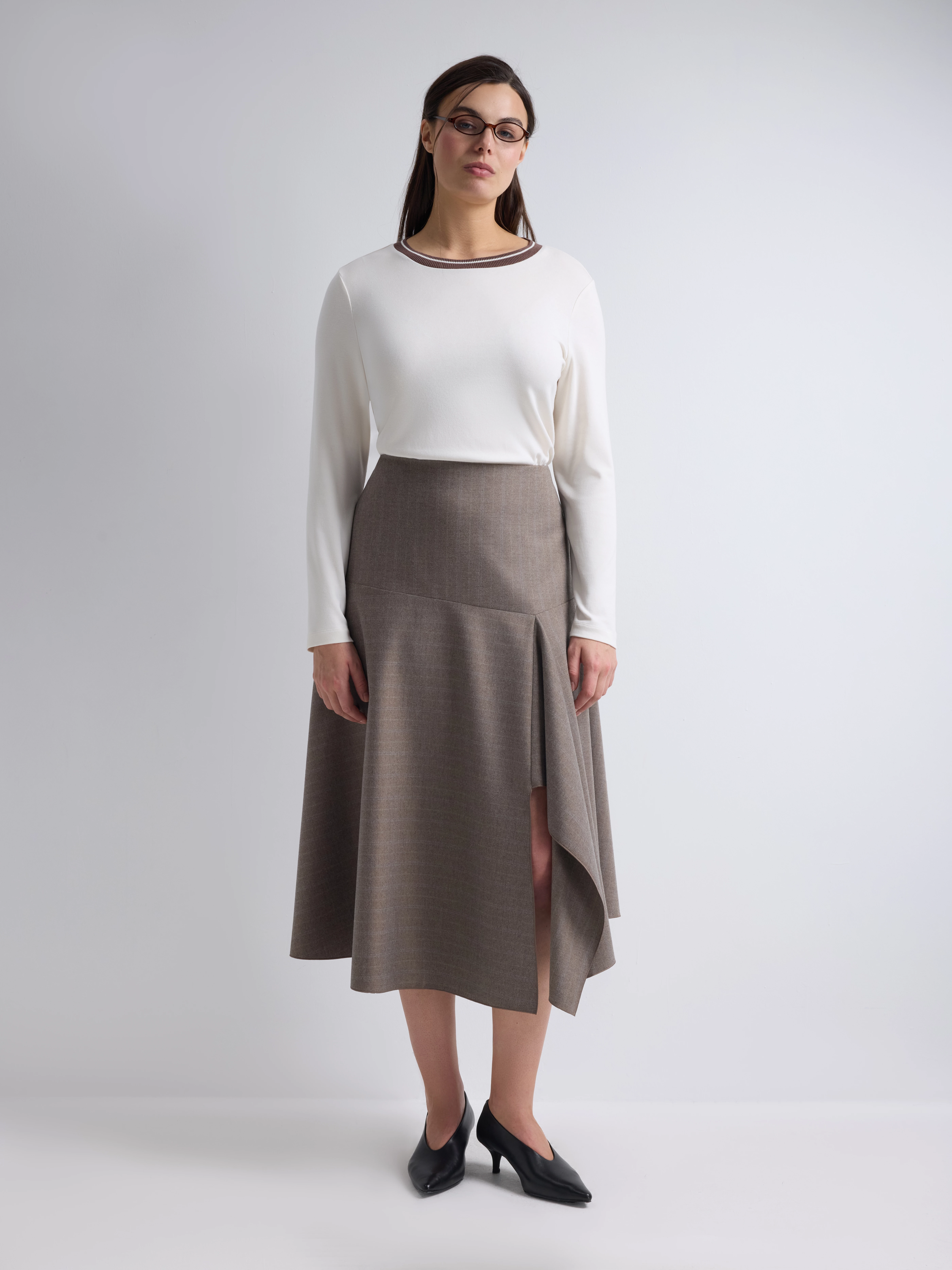 Трикотажный лонгслив с подвязом Lalis арт. LS0034K