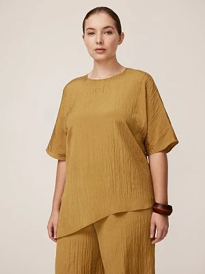 Блуза цвета охры с асимметрией Lalis арт. BL0088