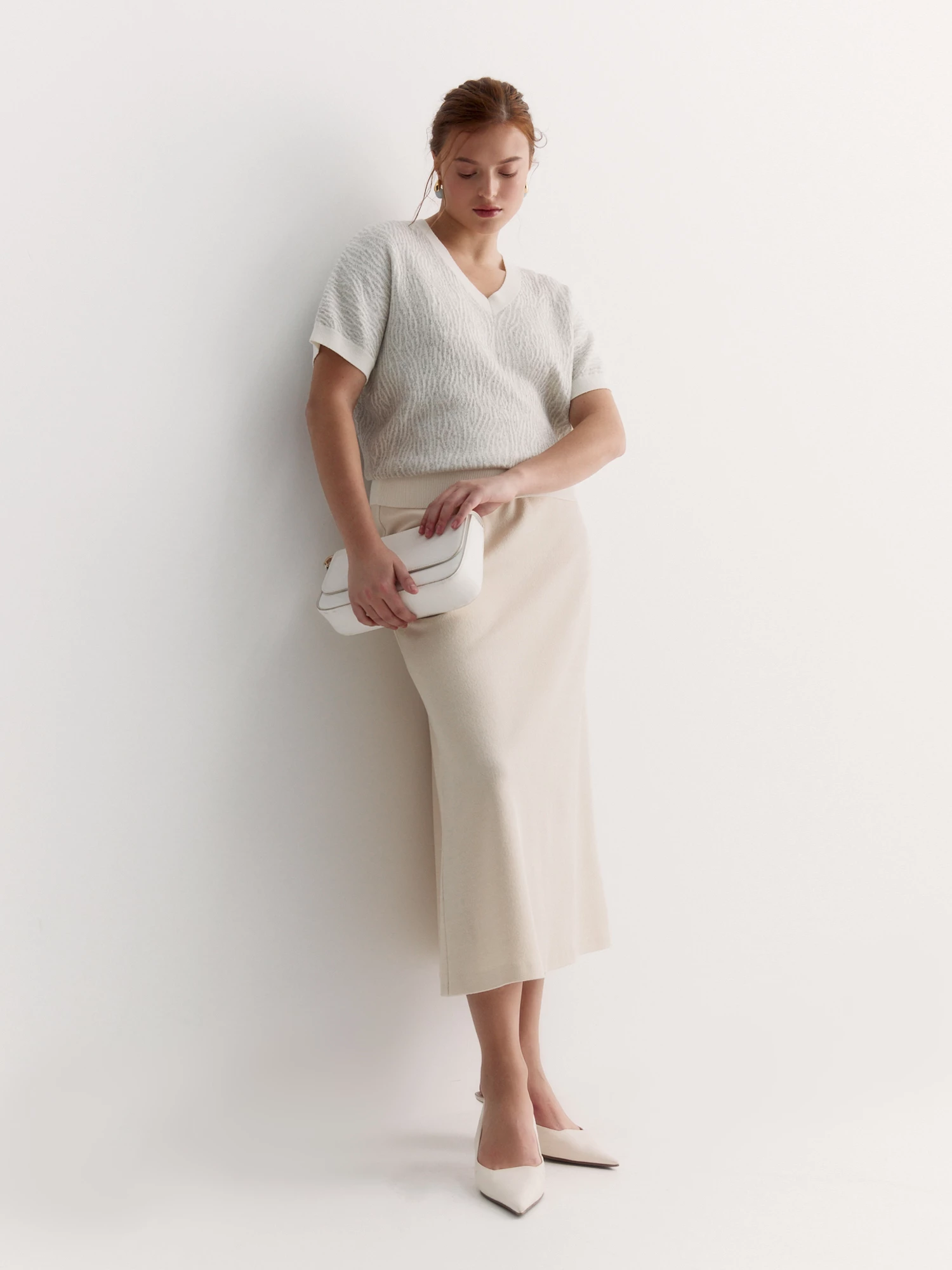 Джемпер с коротким рукавом из вискозной пряжи Lalis арт. JM0293V