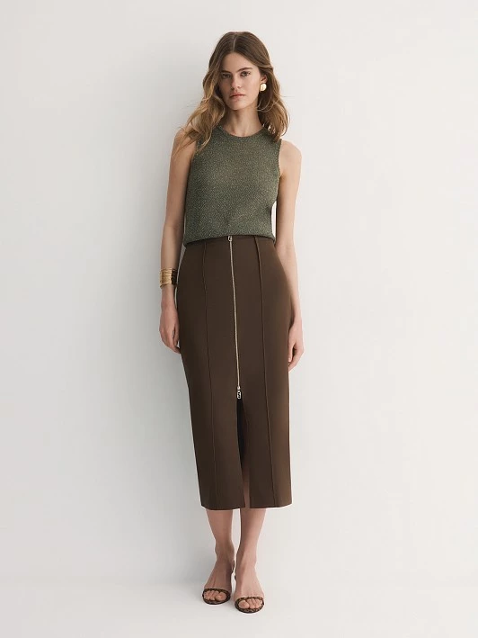 Юбка с застежкой на молнию и разрезом Elis арт. SK0513