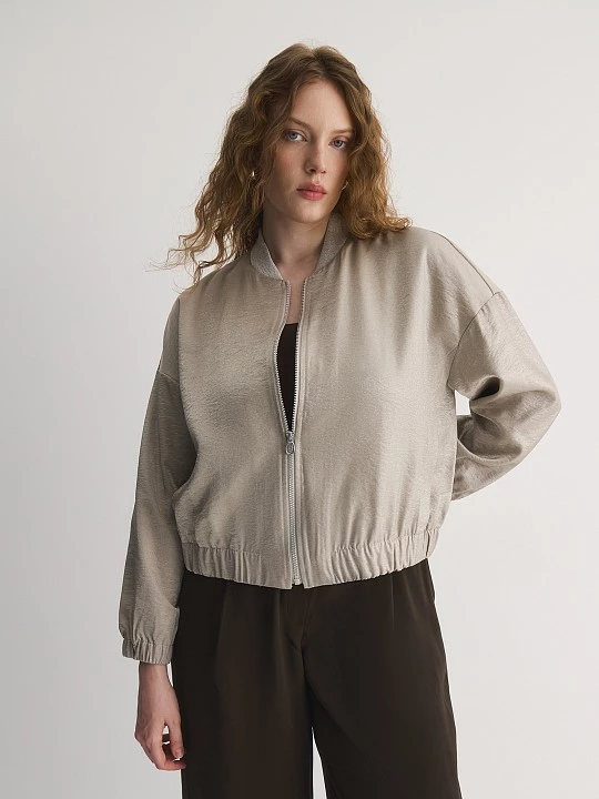 Бомбер с подвязами и эффектом крэш Lalis арт. BM0023